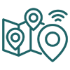 Geo-fencing and location tracking icon
